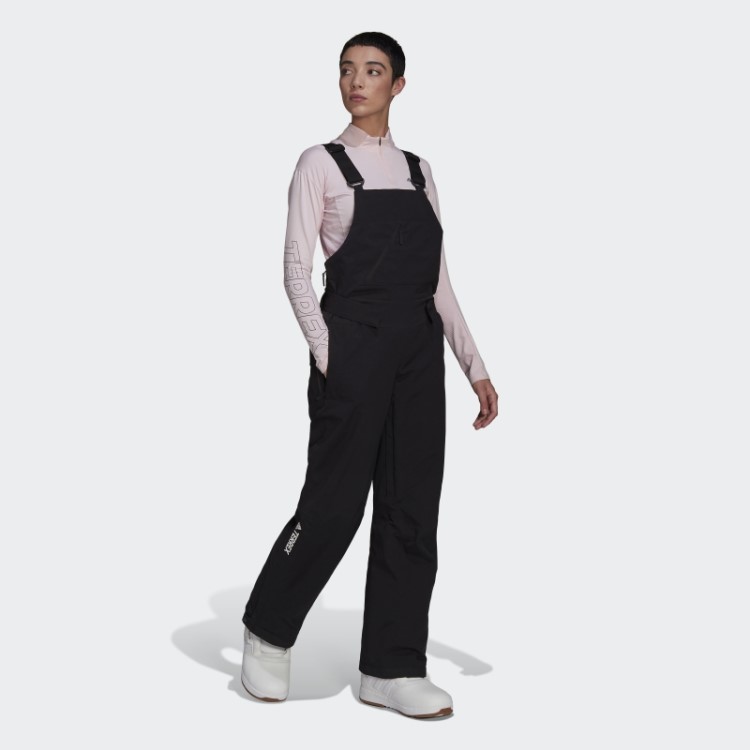 Elegantes Calças Bib Isoladas De Duas Camadas Adidas Pretas