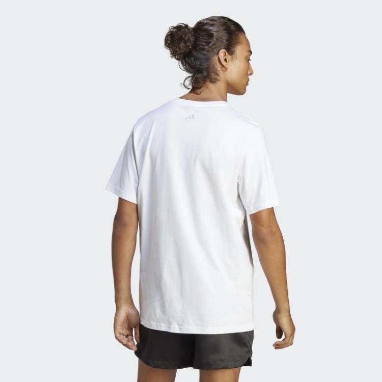 Camiseta Branca Adidas Essentials Single Jersey Com Logo Grande