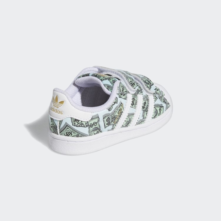 Tênis Branco Adidas Jeremy Scott Com Estampa De Dinheiro Superstar