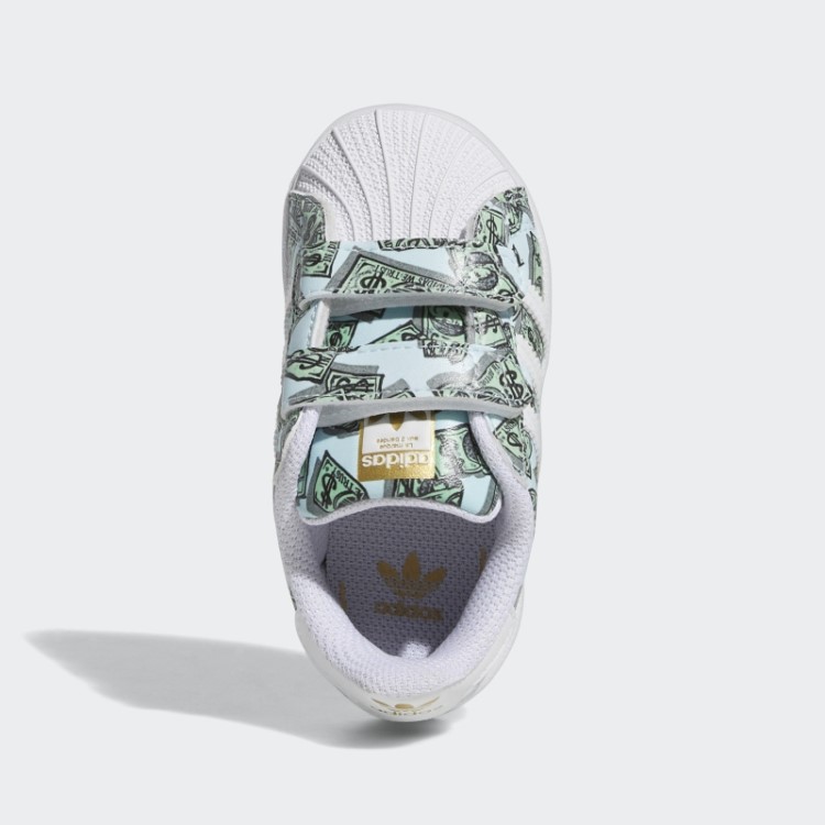 Tênis Superstar Com Estampa De Dinheiro Jeremy Scott Adidas Branco