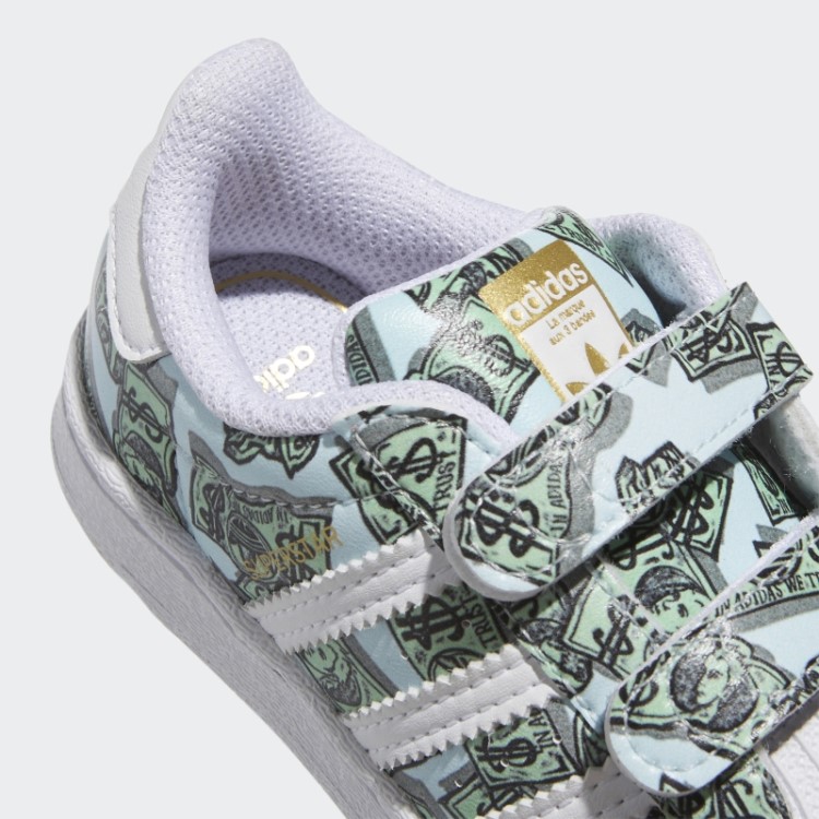 Tênis Superstar Com Estampa De Dinheiro Jeremy Scott Adidas Branco