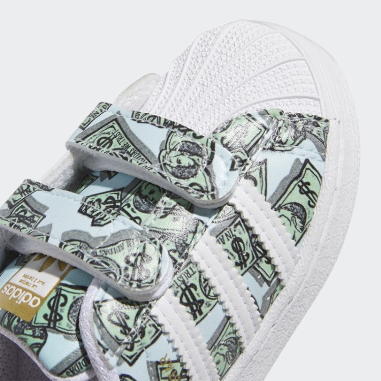 Tênis Superstar Com Estampa De Dinheiro Jeremy Scott Adidas Branco
