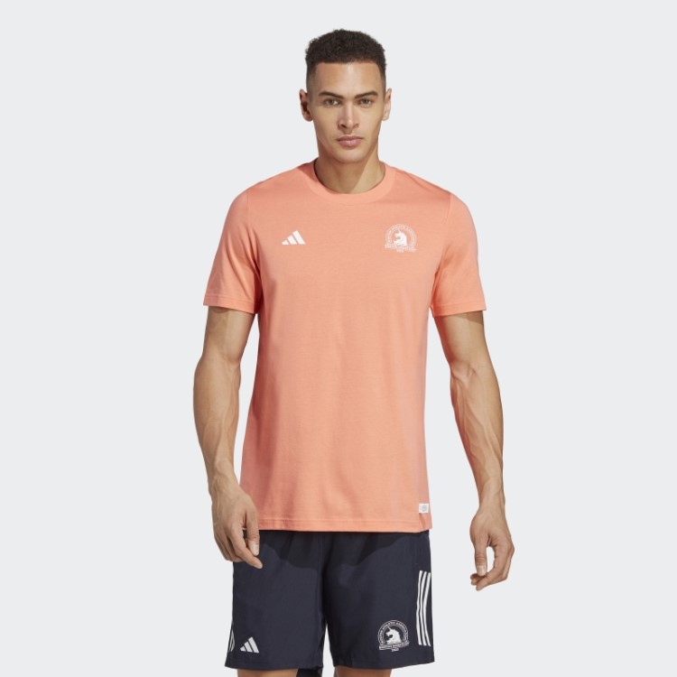 Camiseta De Corrida Adidas Coral Boston Marathon 2023 Feita Com A Natureza