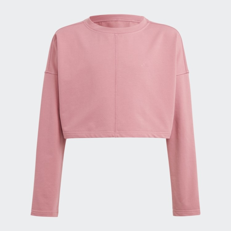Moletom Rosa Choque Adidas Yoga Aeroready Cropped