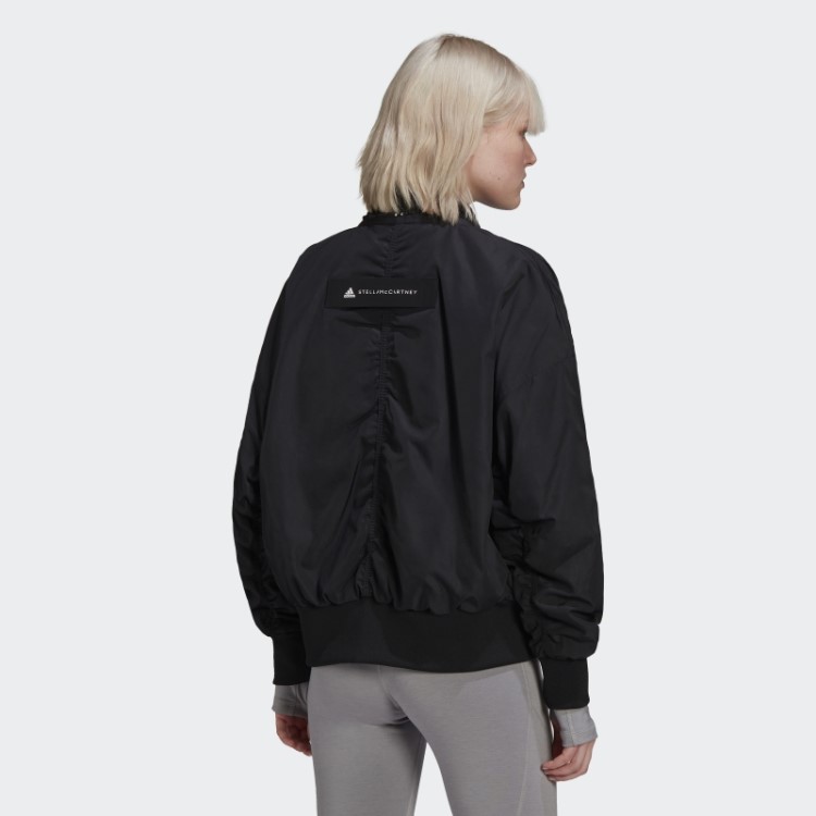 Jaqueta Bomber Em Tecido Adidas By Stella Mccartney Preta Quente
