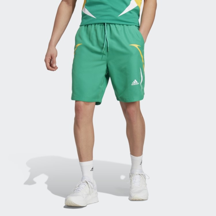 Calção Tecido Colorblock Verde Adidas