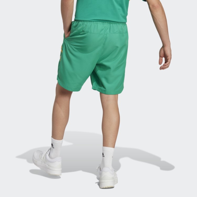 Adidas Colorblock Calção Tecido Verde Corte