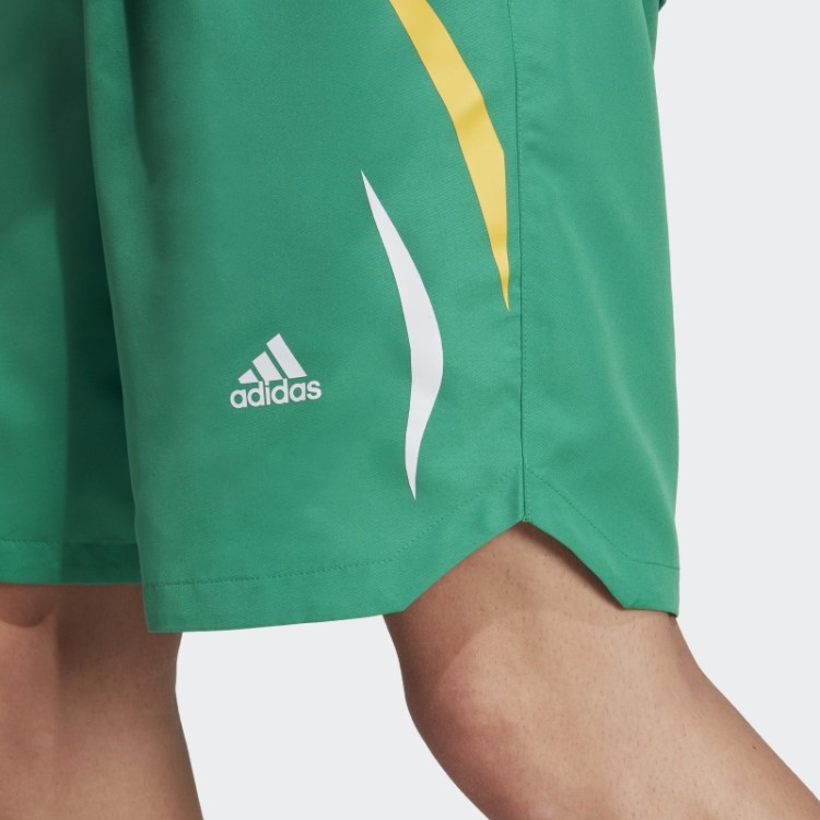 Adidas Colorblock Calção Tecido Verde Corte