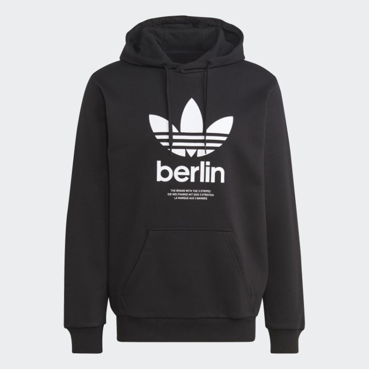 Moletom Com Capuz Icone Berlin City Originals Preto Adidas