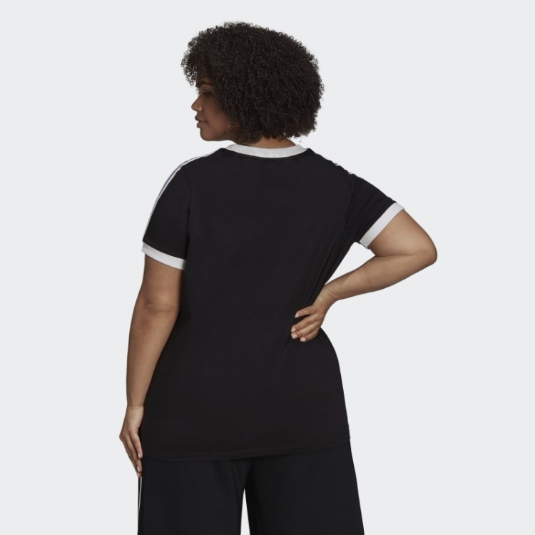Camiseta Preta Adicolor Classics Com As Três Listras (tamanho Grande) Adidas