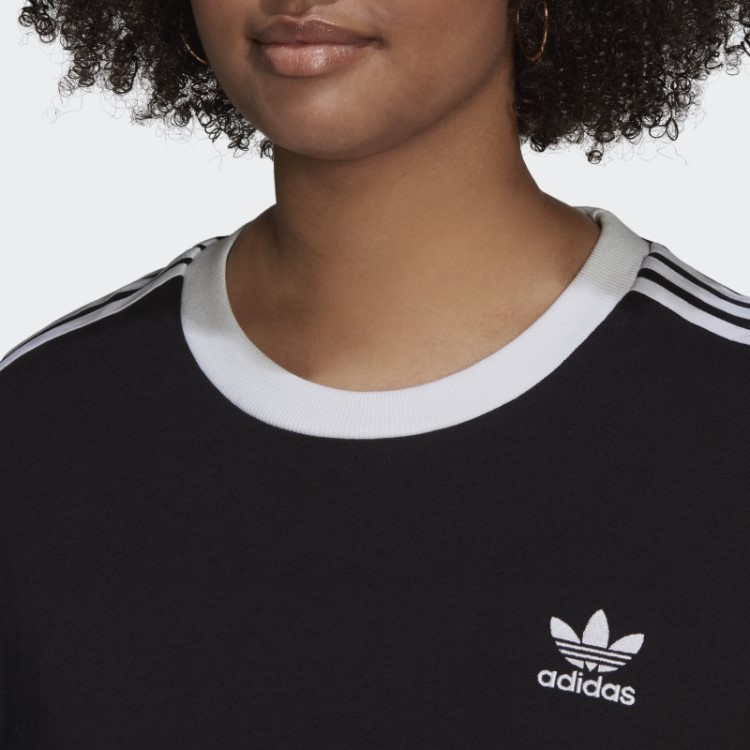 Camiseta Preta Adicolor Classics Com As Três Listras (tamanho Grande) Adidas