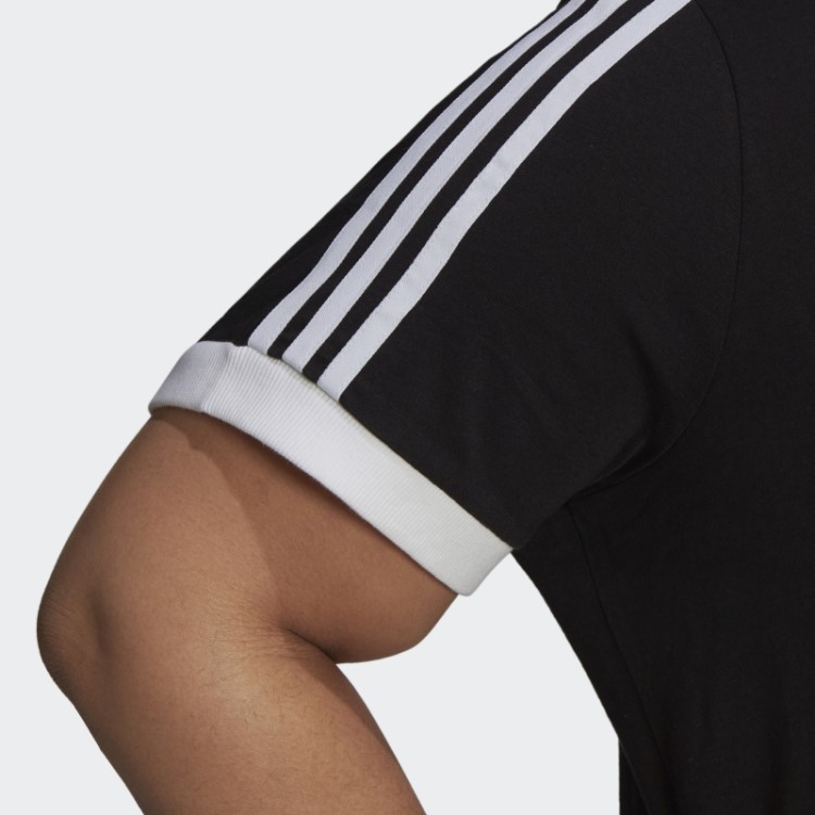 Camiseta Preta Adicolor Classics Com As Três Listras (tamanho Grande) Adidas