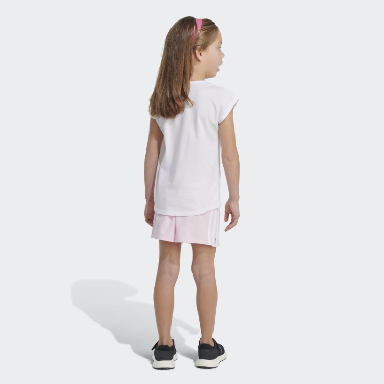 Conjunto De Shorts French Terry De Algodão Branco Adidas