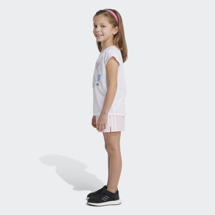 Conjunto De Shorts French Terry De Algodão Branco Adidas