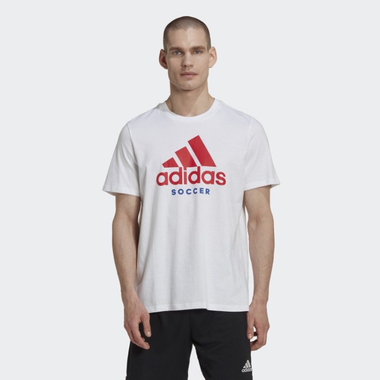 Camiseta Branca Com Logo De Futebol Adidas