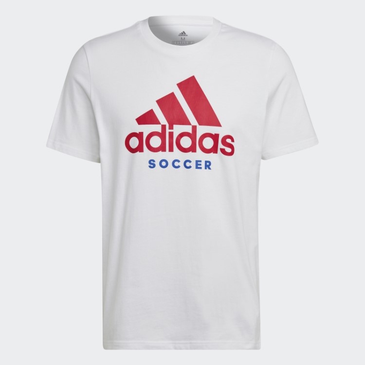 Camiseta Branca Com Logo De Futebol Adidas