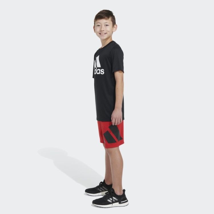 Shorts Essentials Com Logo Lateral Escarlate Adidas