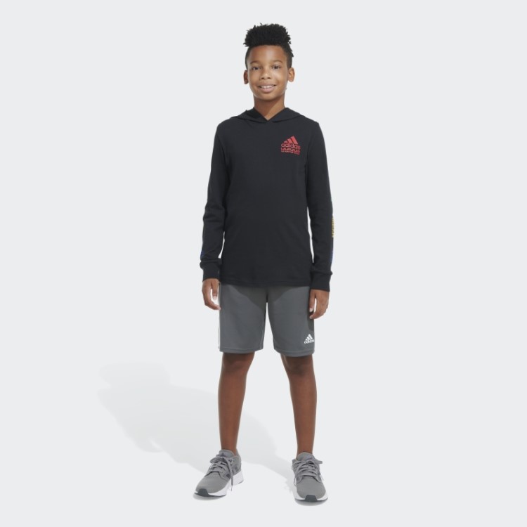 Camiseta Com Capuz Eco De Manga Longa Adidas Preta