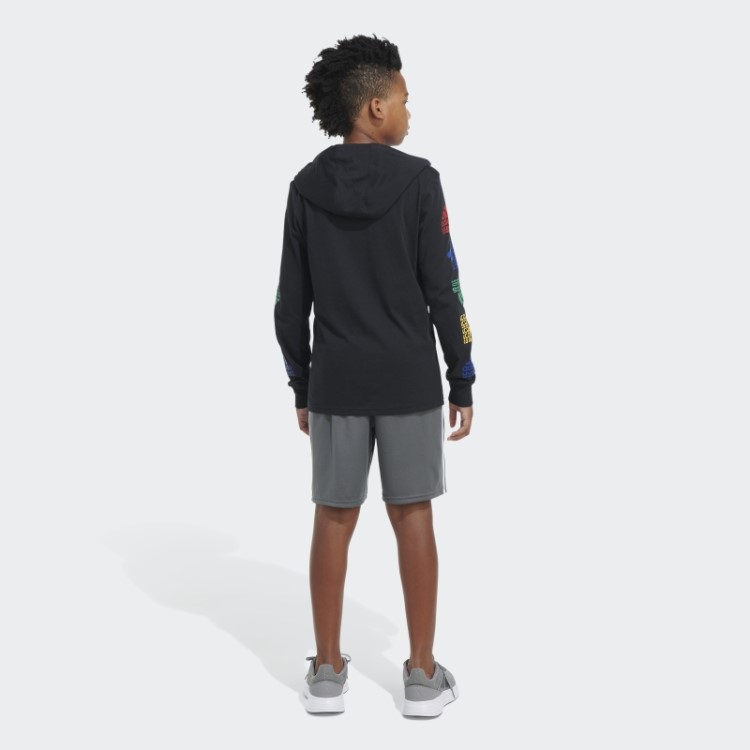 Camiseta Com Capuz Eco De Manga Longa Adidas Preta