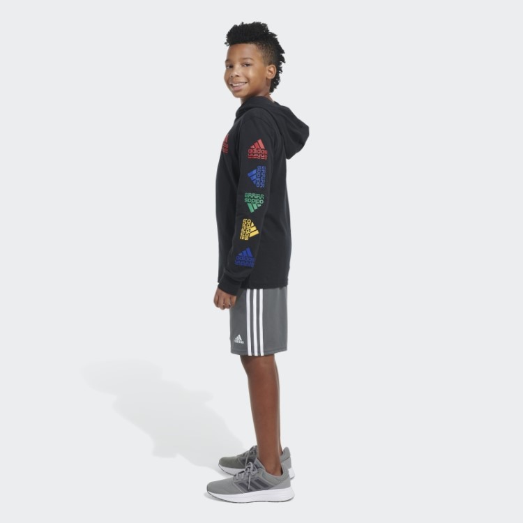 Camiseta Com Capuz Eco De Manga Longa Adidas Preta
