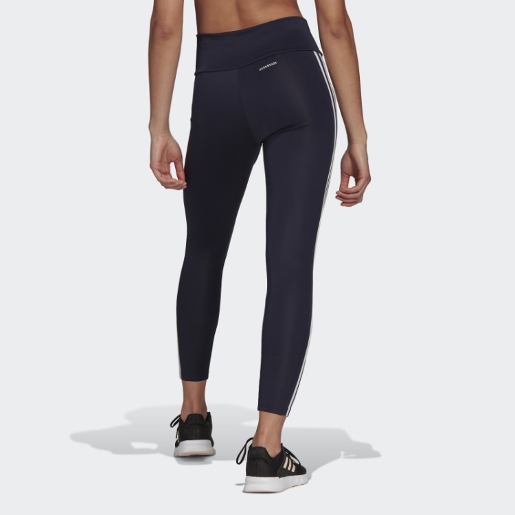 Tinta Adidas Projetada Para Mover Leggings Esportivas 7/8 Com 3 Listras De Cintura Alta