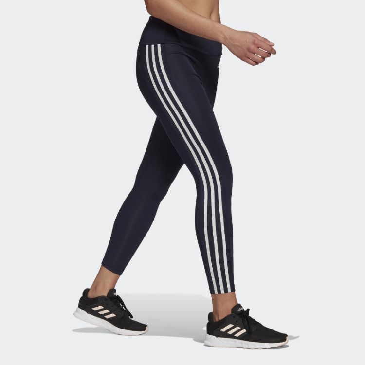 Tinta Adidas Projetada Para Mover Leggings Esportivas 7/8 Com 3 Listras De Cintura Alta