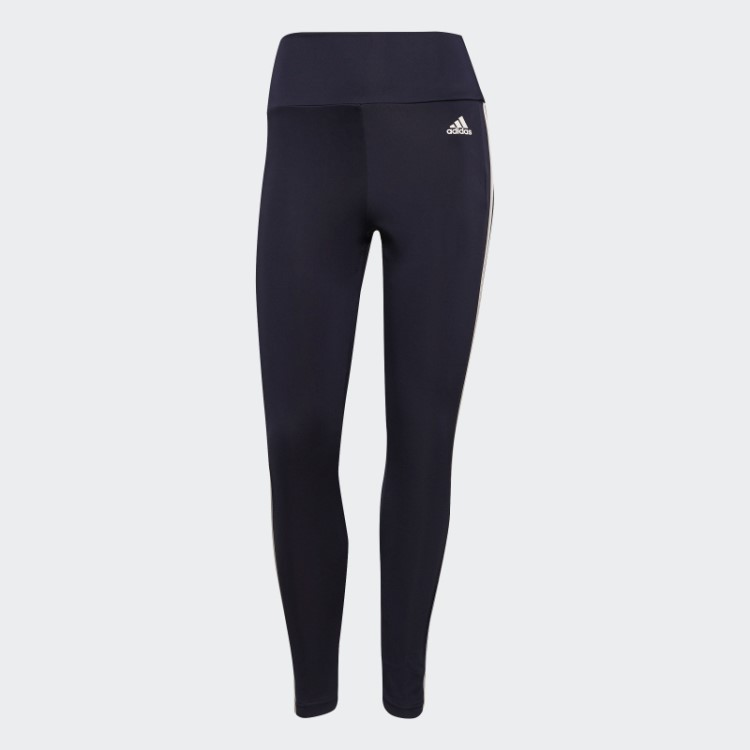 Tinta Adidas Projetada Para Mover Leggings Esportivas 7/8 Com 3 Listras De Cintura Alta