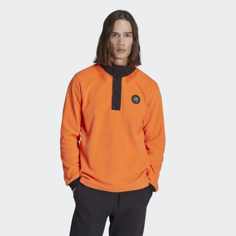 Jaqueta De Lã Polar Laranja Wander Hour Quarter Snap Adidas