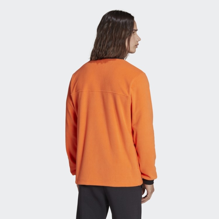 Jaqueta De Lã Polar Laranja Wander Hour Quarter Snap Adidas