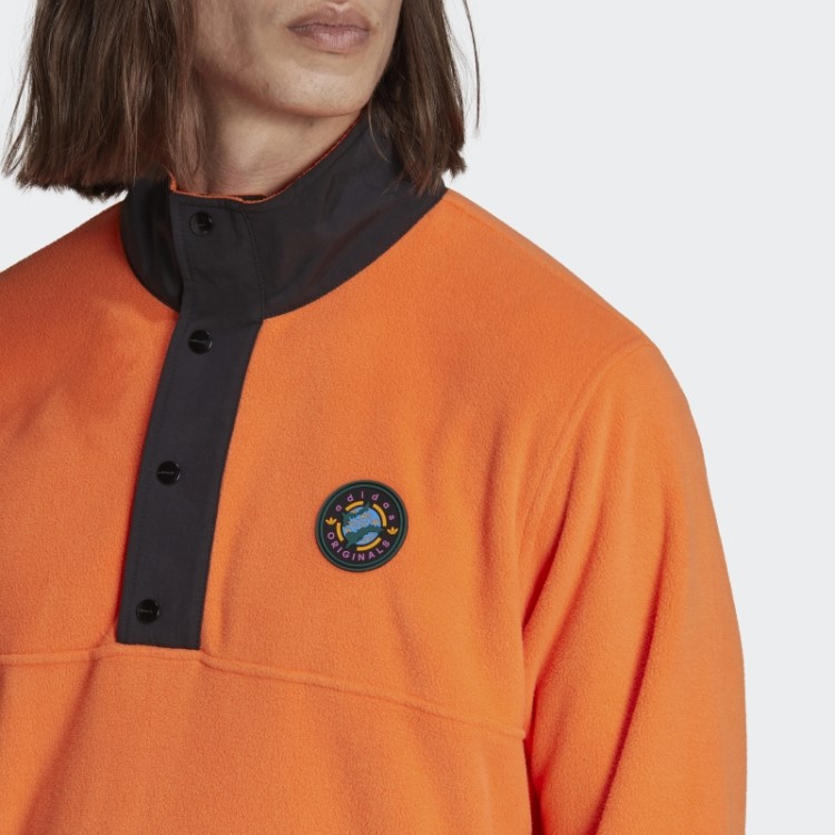 Jaqueta De Lã Polar Laranja Wander Hour Quarter Snap Adidas