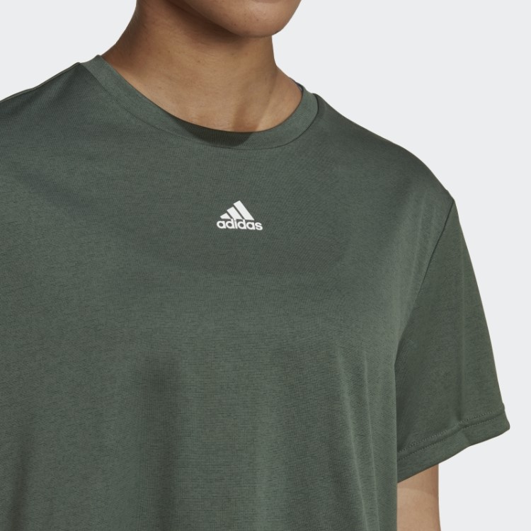 Camiseta Aeroready Studio Colheita Solta óxido Verde Adidas