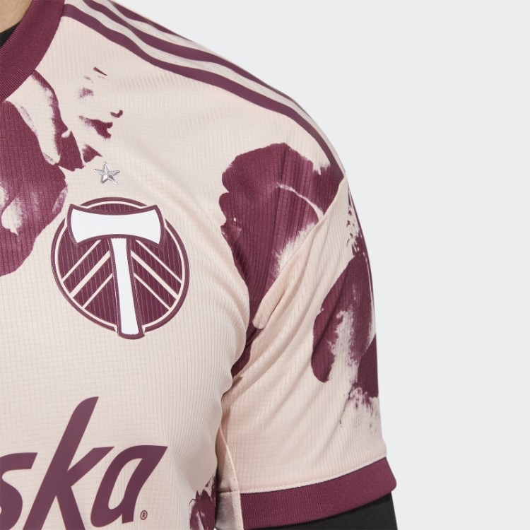 Vapor Rosa Adidas Portland Timbres 22/23 Away Camisa Autêntica