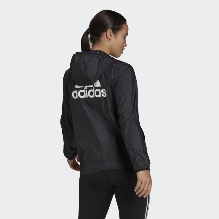 Blusão De Corrida Aeroready Logo Adidas Preto