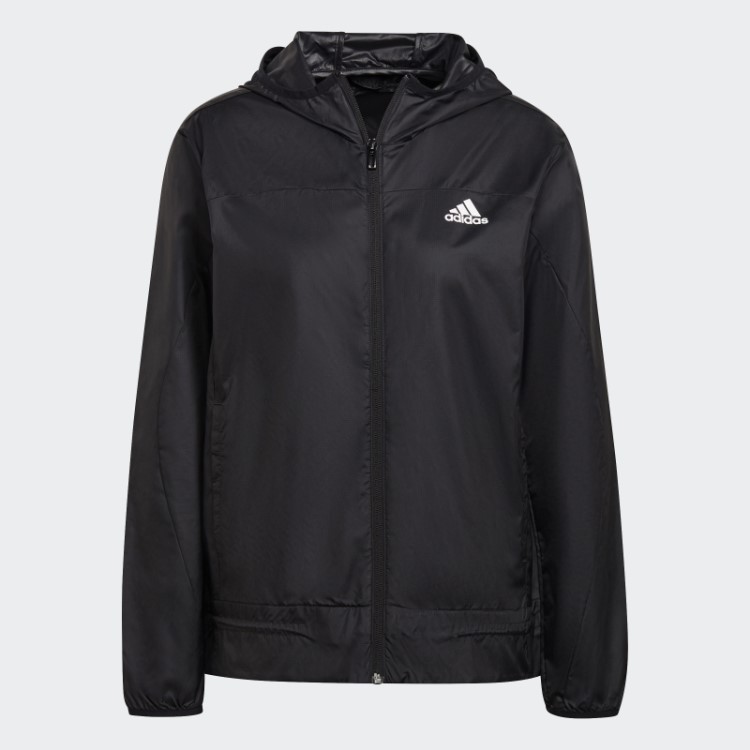 Blusão De Corrida Aeroready Logo Adidas Preto