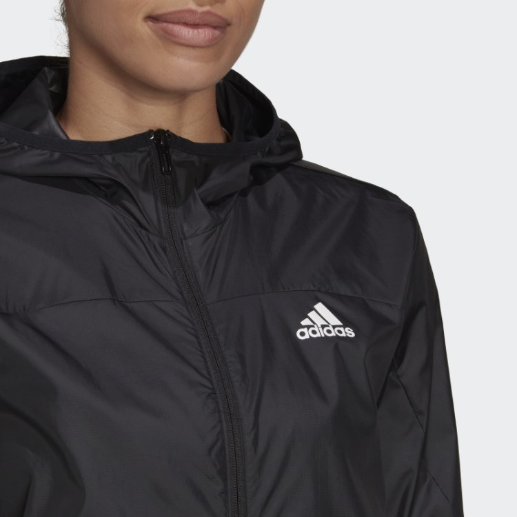 Blusão De Corrida Aeroready Logo Adidas Preto