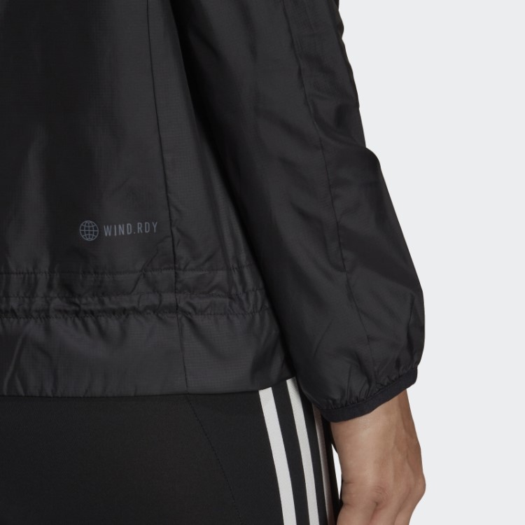 Blusão De Corrida Aeroready Logo Adidas Preto
