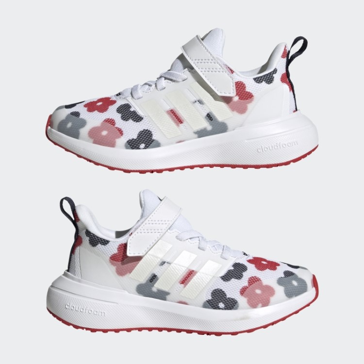 Adidas Fortarun 2.0 Cloudfoam Sapato De Renda Elástico Com Tira Superior Zero Metálico