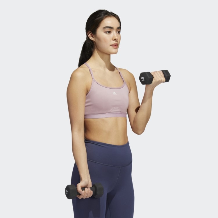 Sutiã Adidas Aeroreact Training Light-support Lilás