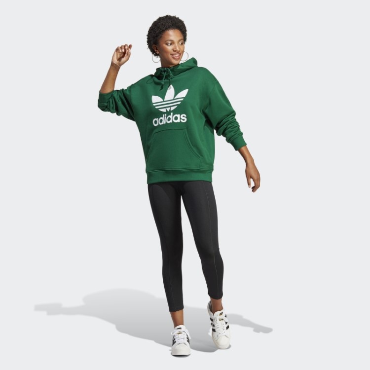 Moletom Verde Escuro Com Capuz Adidas