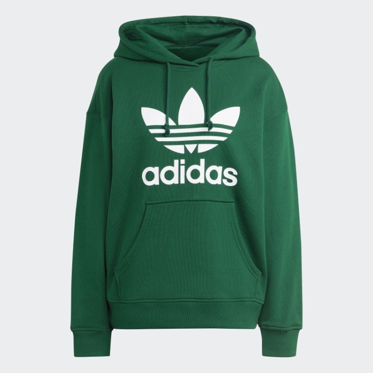 Moletom Verde Escuro Com Capuz Adidas