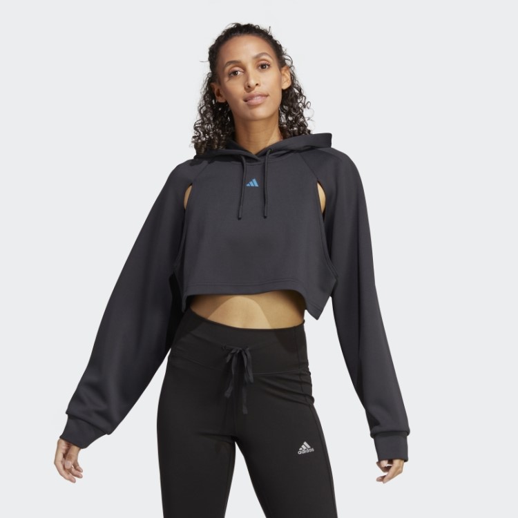 Moletom Hiit Aeroready Crop Training Preto Adidas