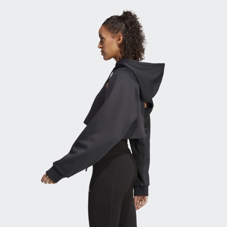 Moletom Hiit Aeroready Crop Training Preto Adidas