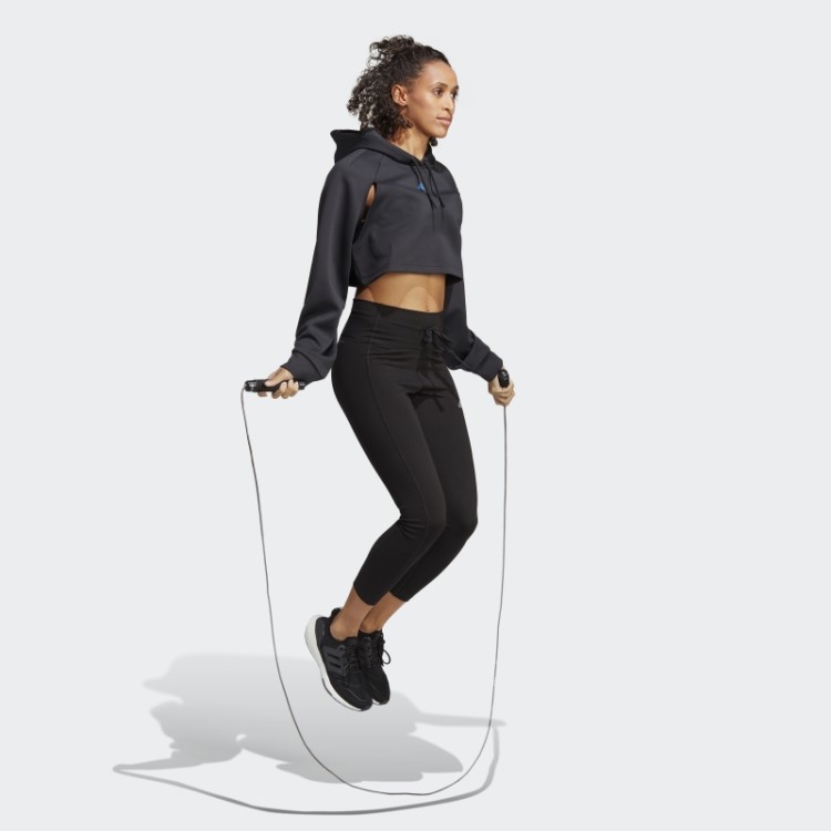 Moletom Hiit Aeroready Crop Training Preto Adidas