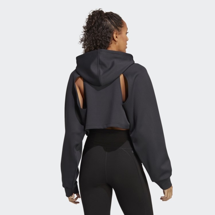 Moletom Preto Hiit Aeroready Crop Training Adidas