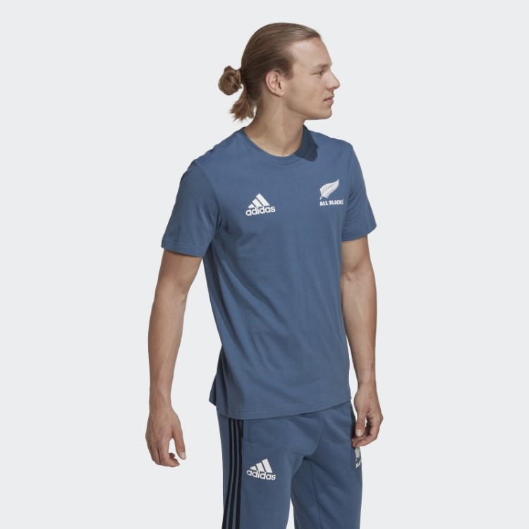 Camiseta De Algodão Rugby Toda Preta De Aço Adidas