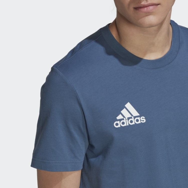 Camiseta De Algodão Rugby Toda Preta De Aço Adidas