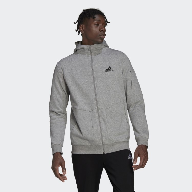 Moletom Com Capuz E Zíper Completo 4gameday Cinza Médio Adidas
