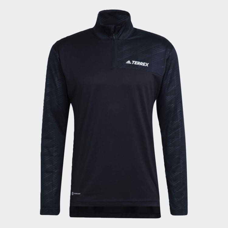 Camiseta Adidas Terrex Multi Com Meio Zíper Preta