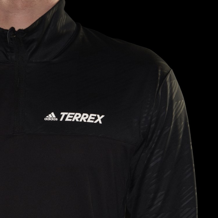 Camiseta Adidas Terrex Multi Com Meio Zíper Preta