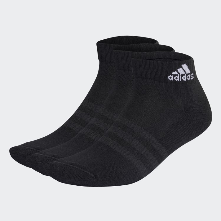 Adidas Meias Esportivas Almofadadas Pretas 3 Pares